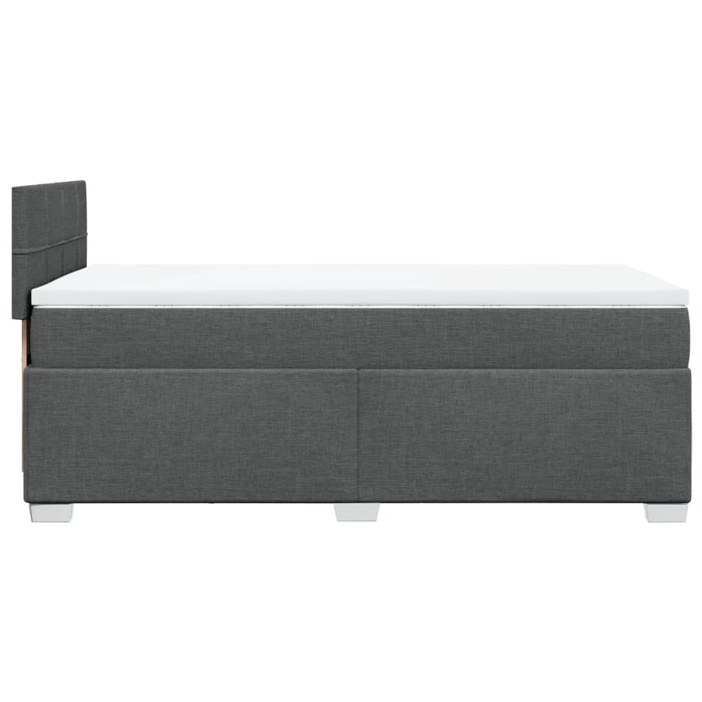 Box Spring Postel S Matrací Textil Tmavě Šedá