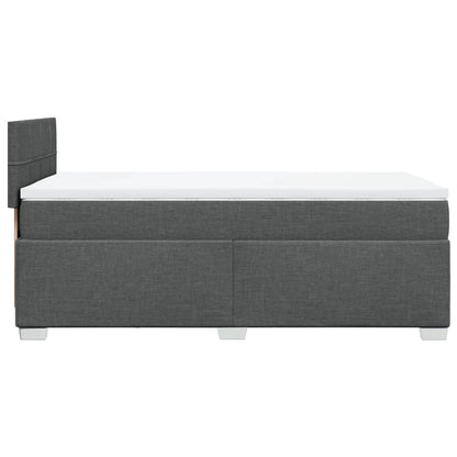 Box Spring Postel S Matrací Textil Tmavě Šedá