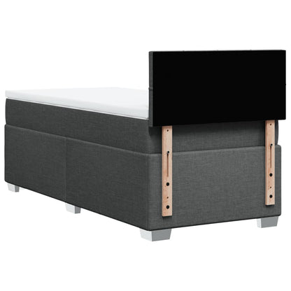 Box Spring Postel S Matrací Textil Tmavě Šedá