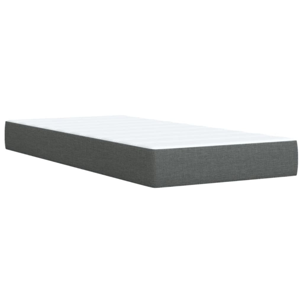 Box Spring Postel S Matrací Textil Tmavě Šedá