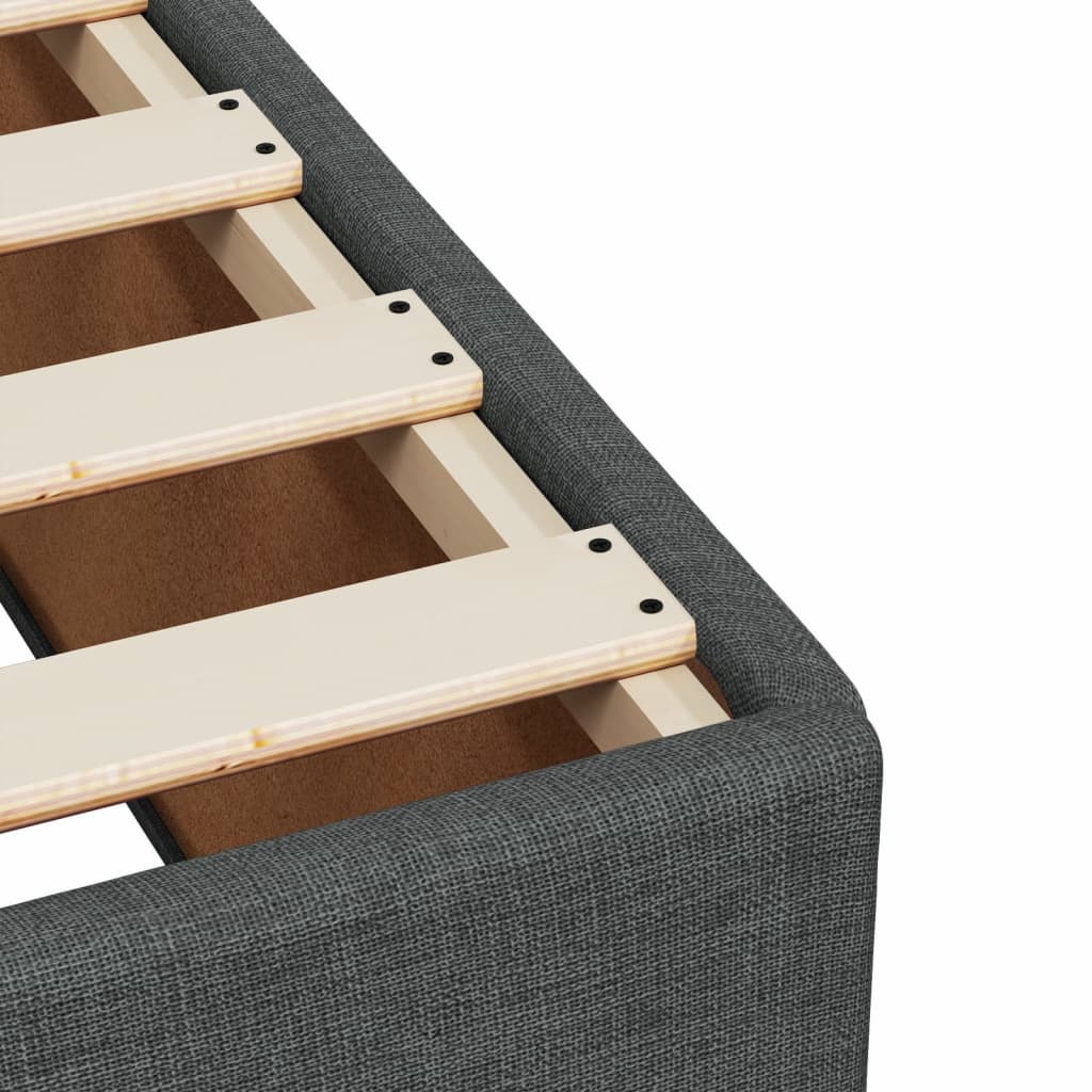 Box Spring Postel S Matrací Textil Tmavě Šedá