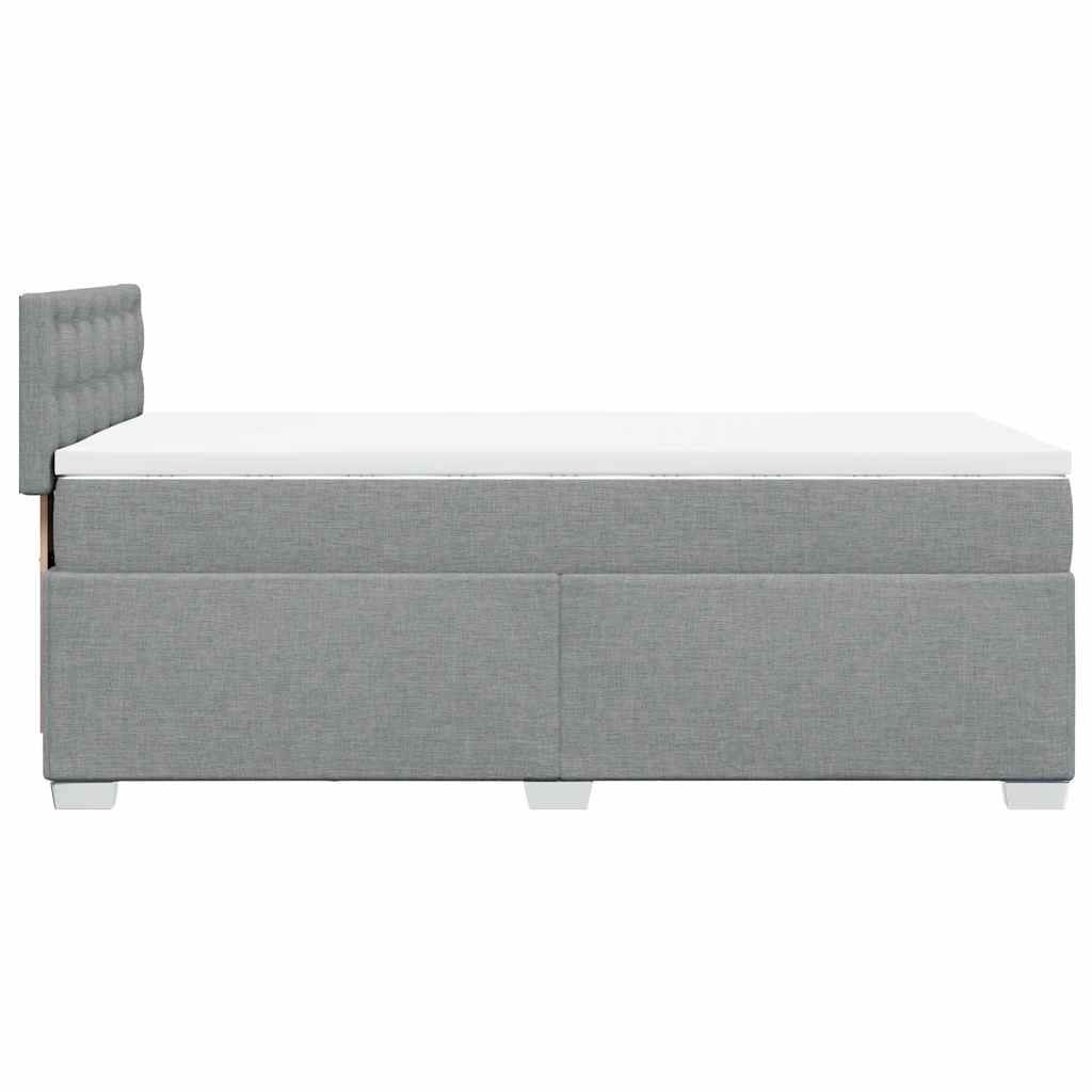 Box Spring Postel S Matrací Textil Světle Šedá