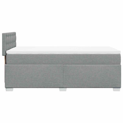 Box Spring Postel S Matrací Textil Světle Šedá