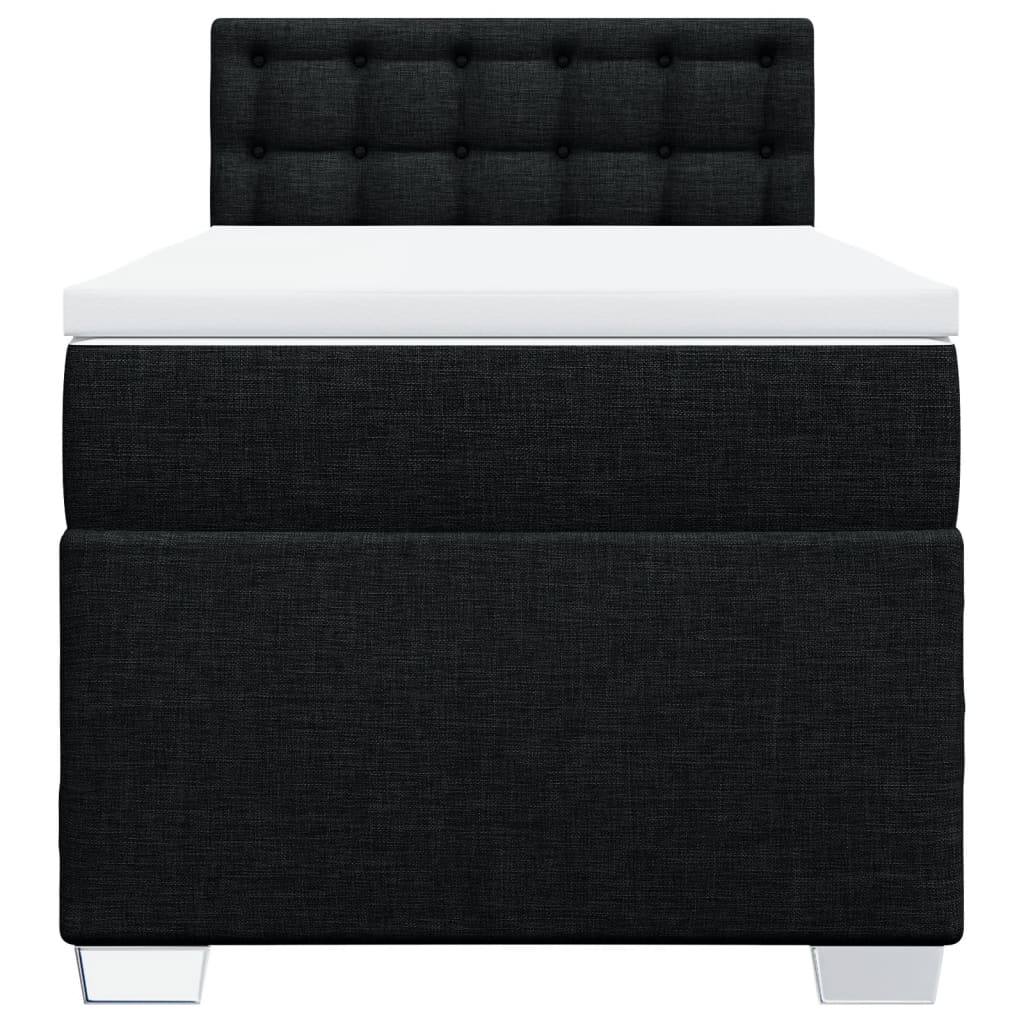 Box Spring Postel S Matrací Černá Textil Černá
