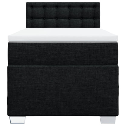Box Spring Postel S Matrací Černá Textil Černá