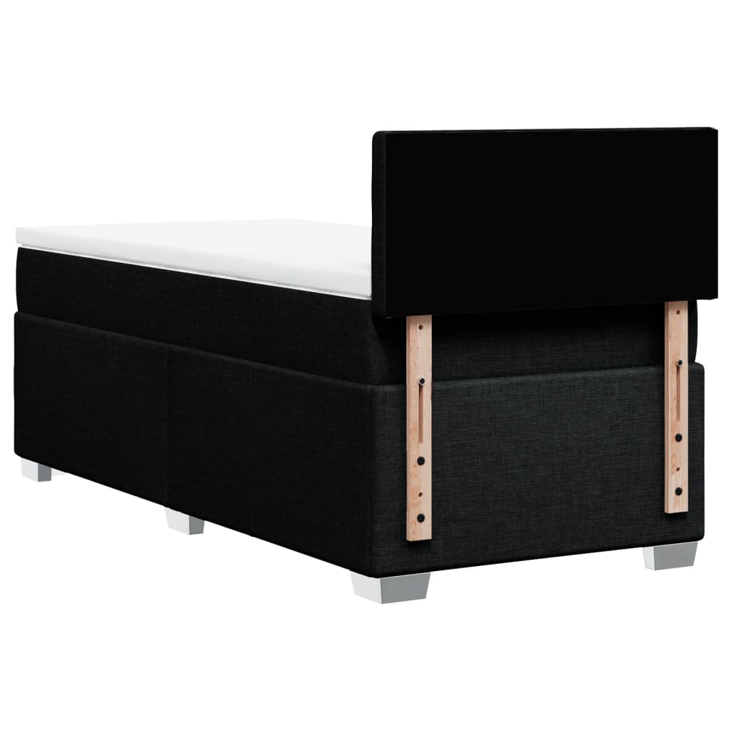Box Spring Postel S Matrací Černá Textil Černá