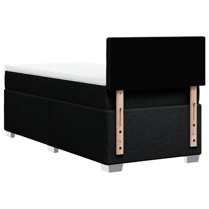Box Spring Postel S Matrací Černá Textil Černá