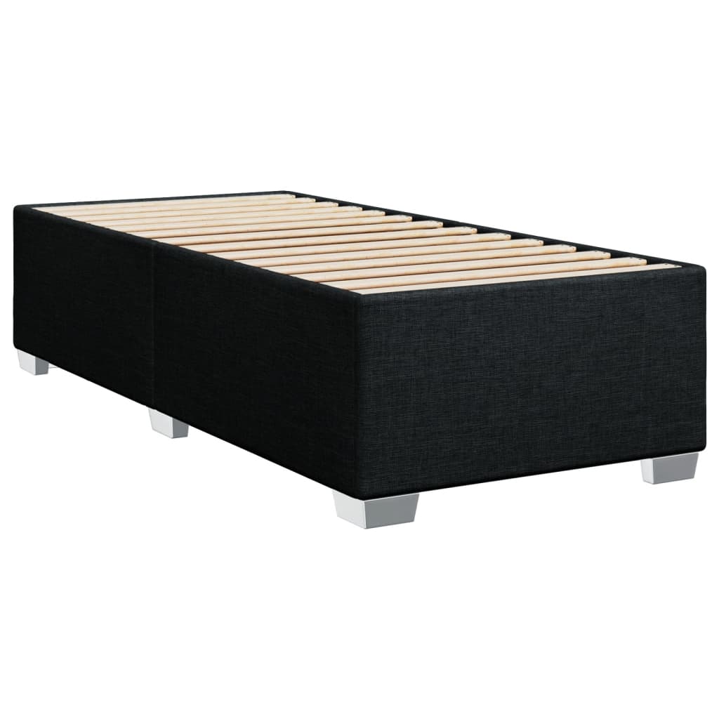 Box Spring Postel S Matrací Černá Textil Černá