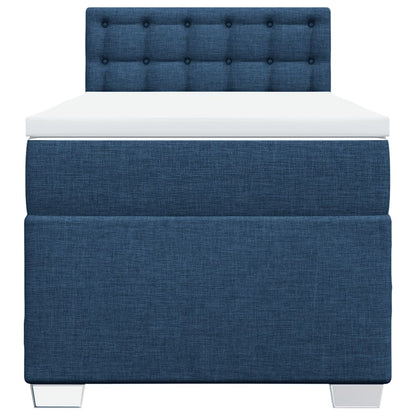 Box Spring Postel S Matrací Textil Modrá