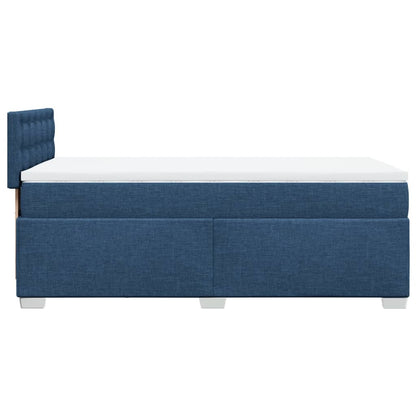 Box Spring Postel S Matrací Textil Modrá