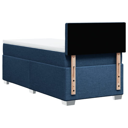 Box Spring Postel S Matrací Textil Modrá