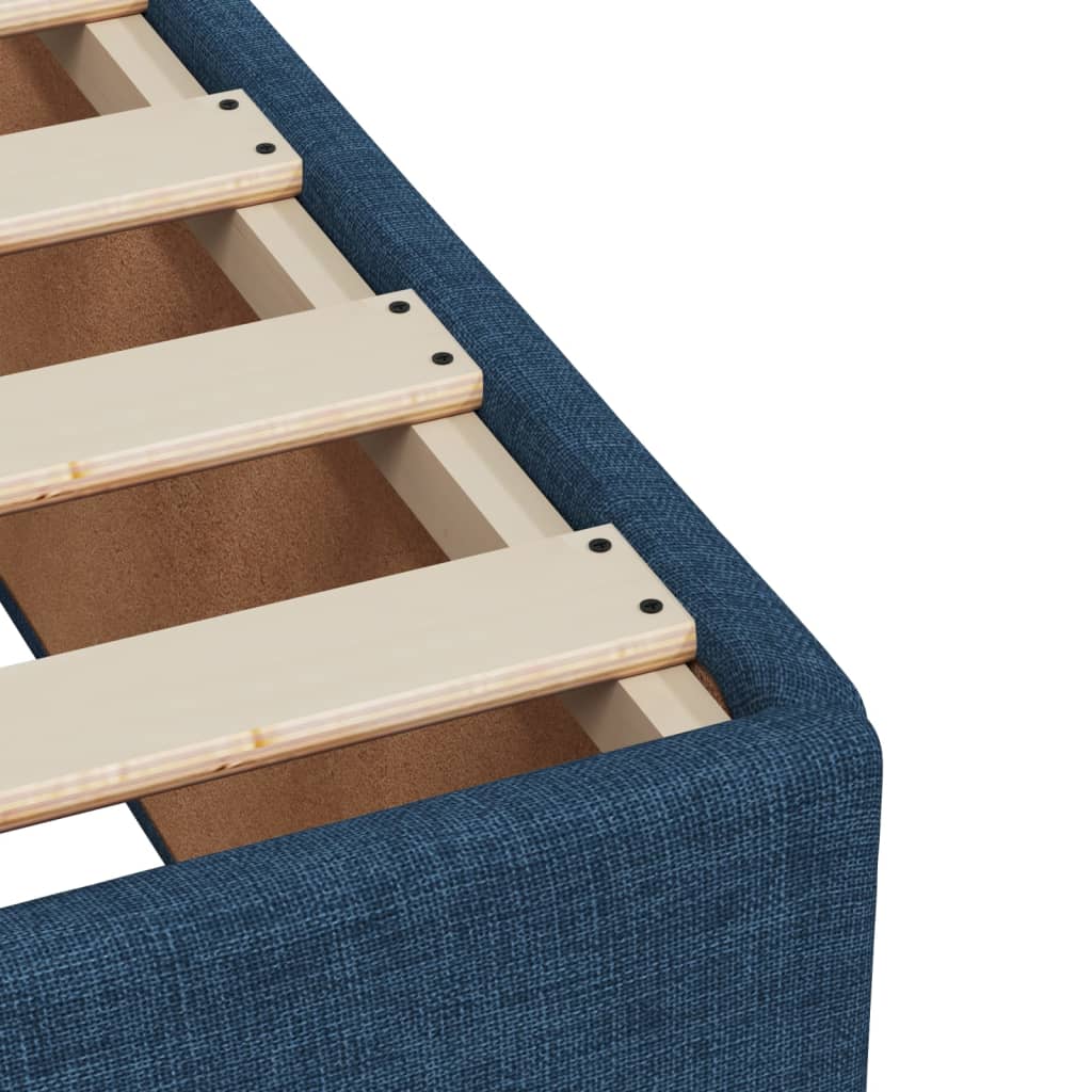 Box Spring Postel S Matrací Textil Modrá