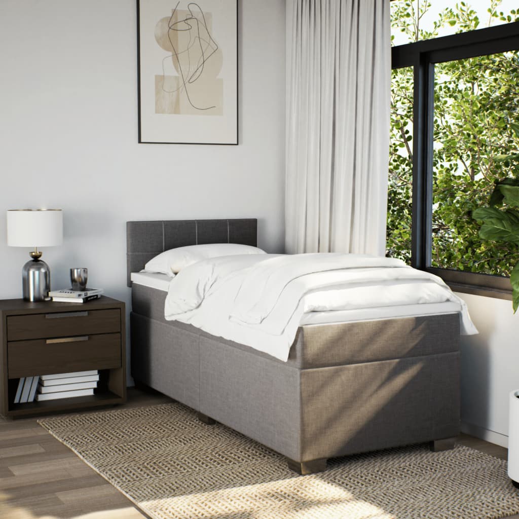 Box Spring Postel S Matrací Textil Taupe