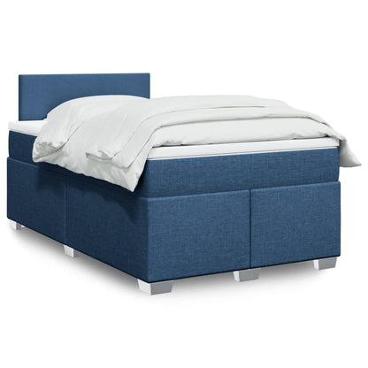 Box Spring Postel S Matrací Textil Modrá