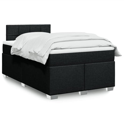 Box Spring Postel S Matrací Černá Textil Černá
