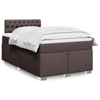 Box Spring Postel S Matrací Textil Tmavě Hnědá