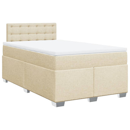 Box Spring Postel S Matrací Textil Krémová