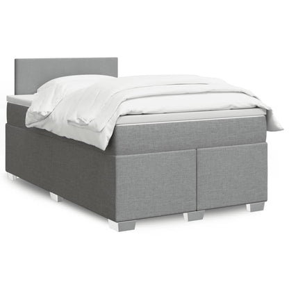 Box Spring Postel S Matrací Textil Světle Šedá