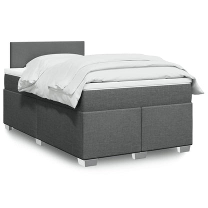 Box Spring Postel S Matrací Textil Tmavě Šedá