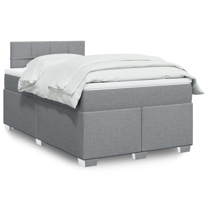 Box Spring Postel S Matrací Textil Světle Šedá