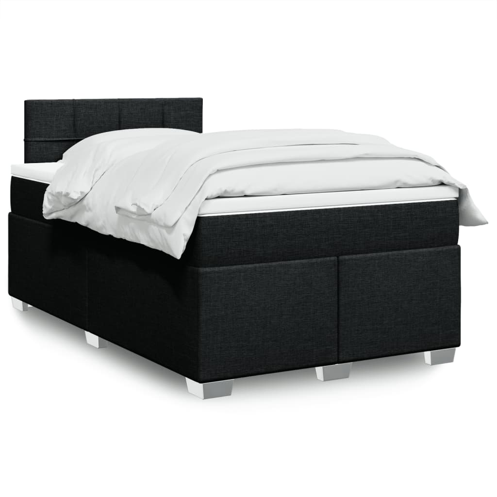 Box Spring Postel S Matrací Černá Textil Černá