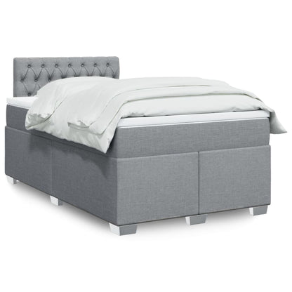 Box Spring Postel S Matrací Textil Světle Šedá