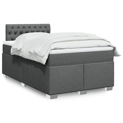 Box Spring Postel S Matrací Textil Tmavě Šedá