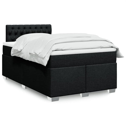 Box Spring Postel S Matrací Černá Textil Černá