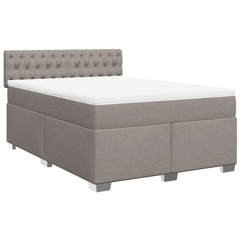 Box Spring Postel S Matrací Textil Taupe