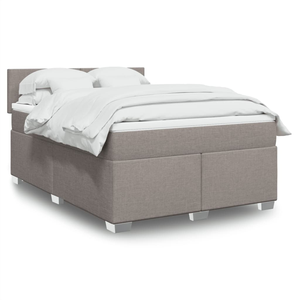 Box Spring Postel S Matrací Textil Taupe