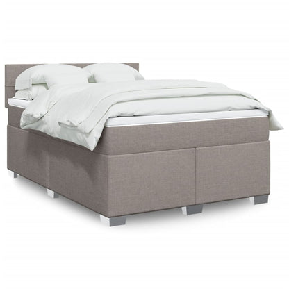 Box Spring Postel S Matrací Textil Taupe