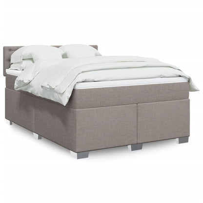 Box Spring Postel S Matrací Textil Taupe
