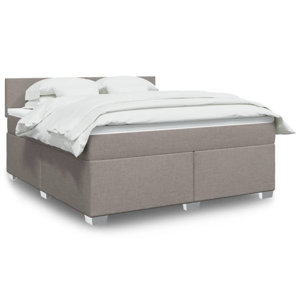 Box Spring Postel S Matrací Textil Taupe