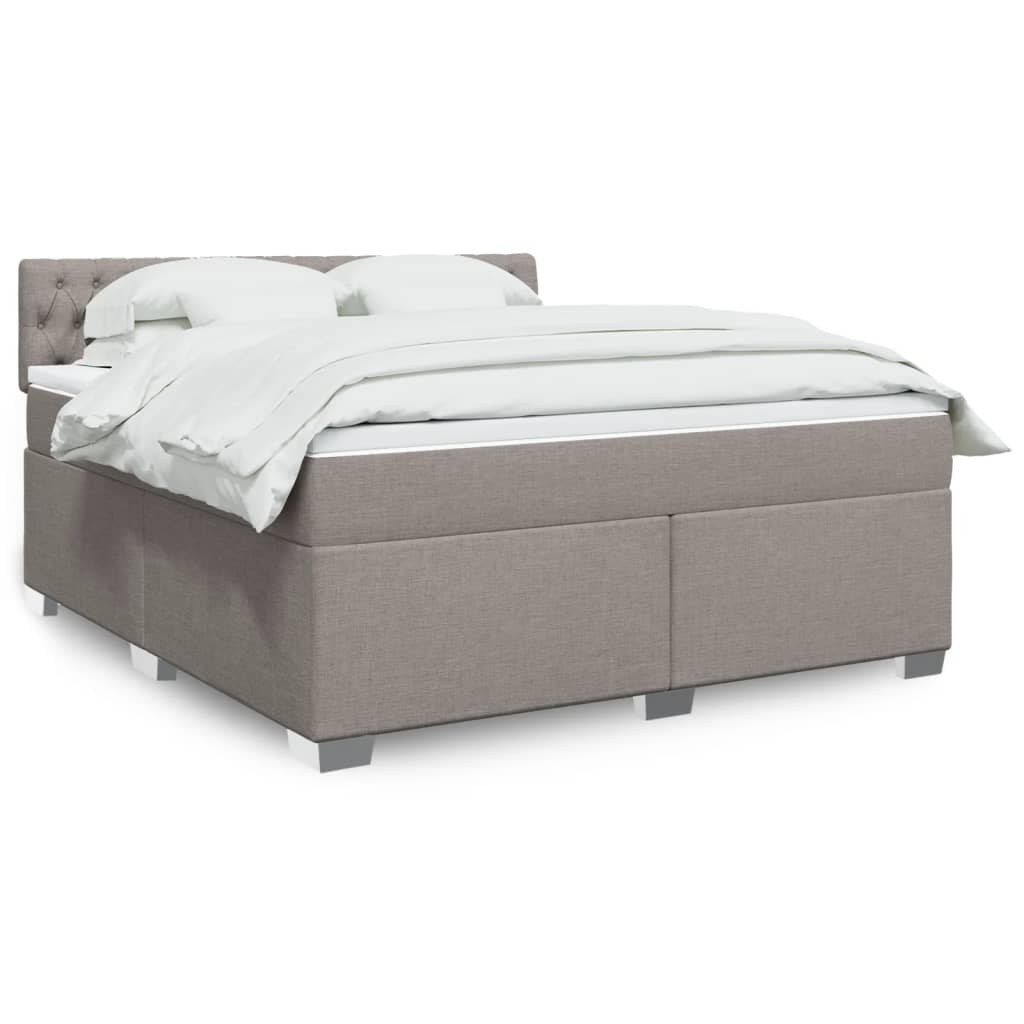 Box Spring Postel S Matrací Textil Taupe