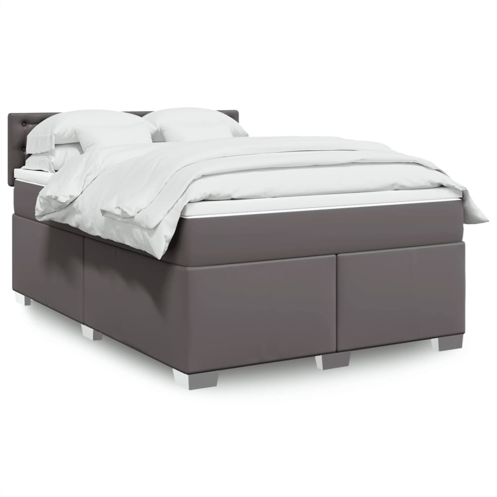 Box Spring Postel S Matrací Umělá Kůže