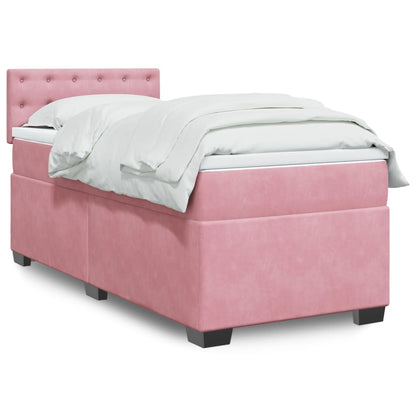 Box Spring Postel S Matrací Samet Růžová