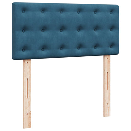 Box Spring Postel S Matrací Tmavě Samet Modrá