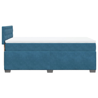 Box Spring Postel S Matrací Tmavě Samet Modrá