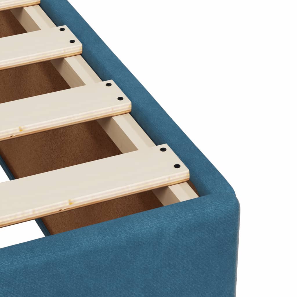 Box Spring Postel S Matrací Tmavě Samet Modrá