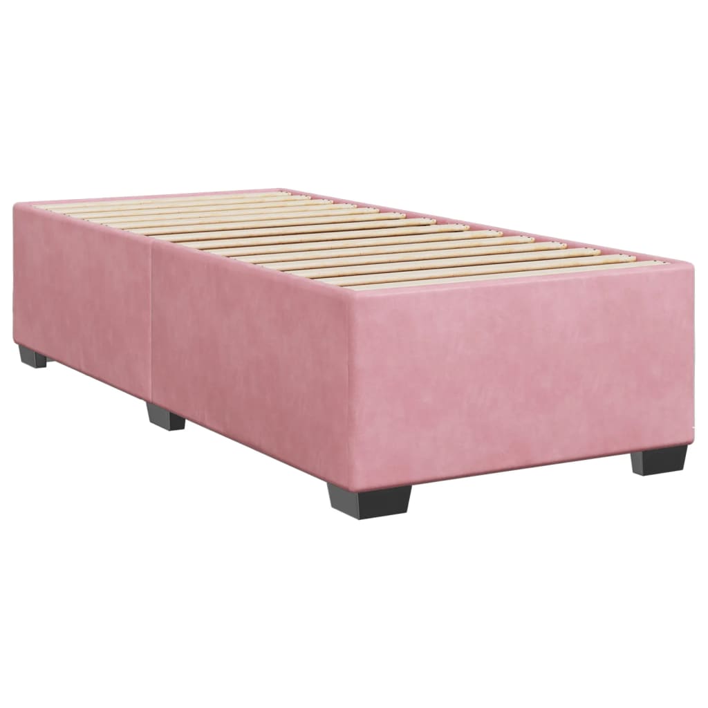 Box Spring Postel S Matrací Samet Růžová