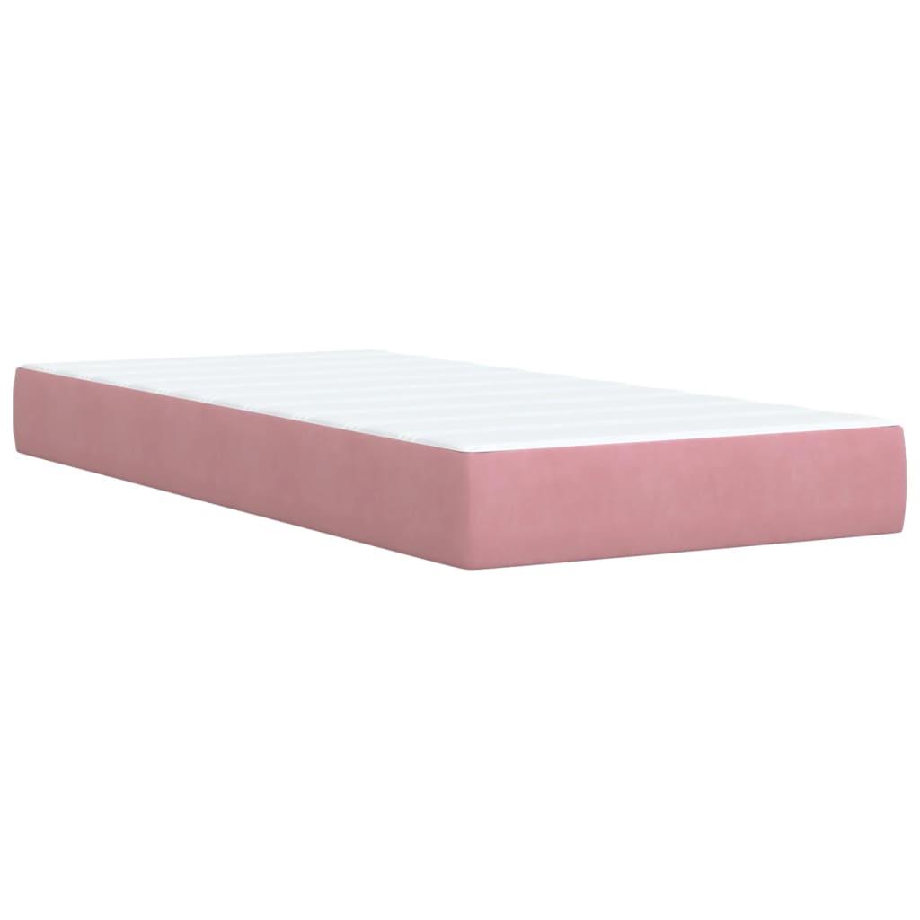 Box Spring Postel S Matrací Samet Růžová