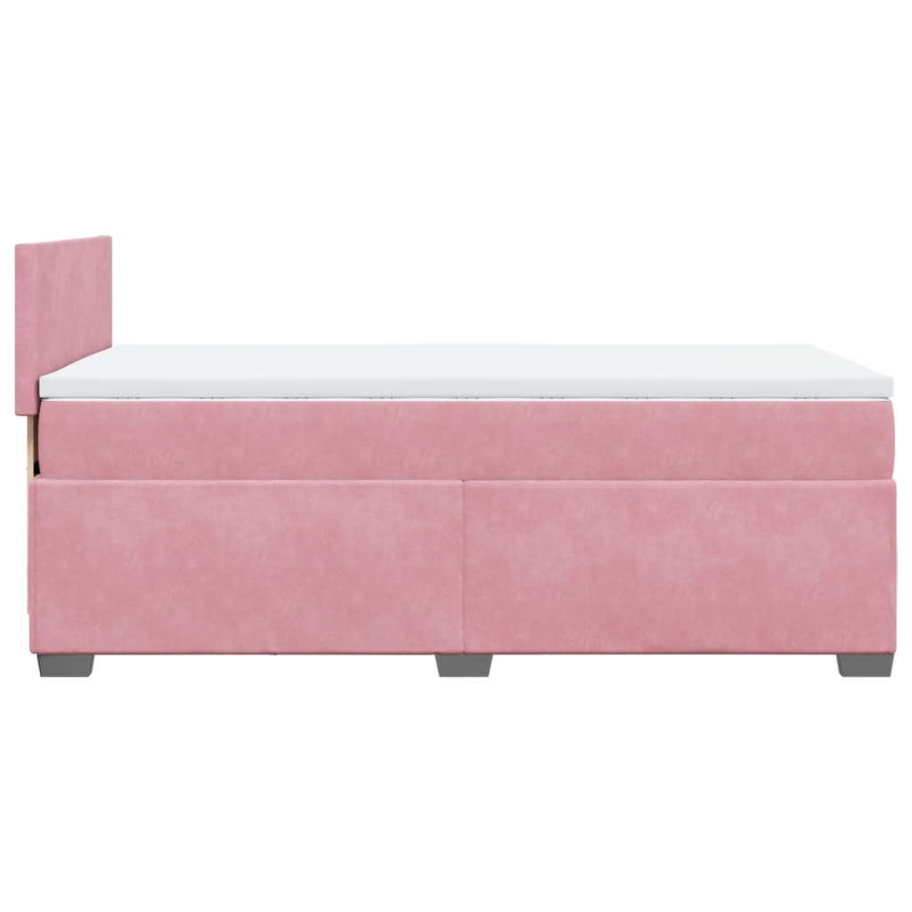 Box Spring Postel S Matrací Samet Růžová