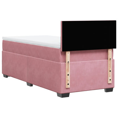 Box Spring Postel S Matrací Samet Růžová