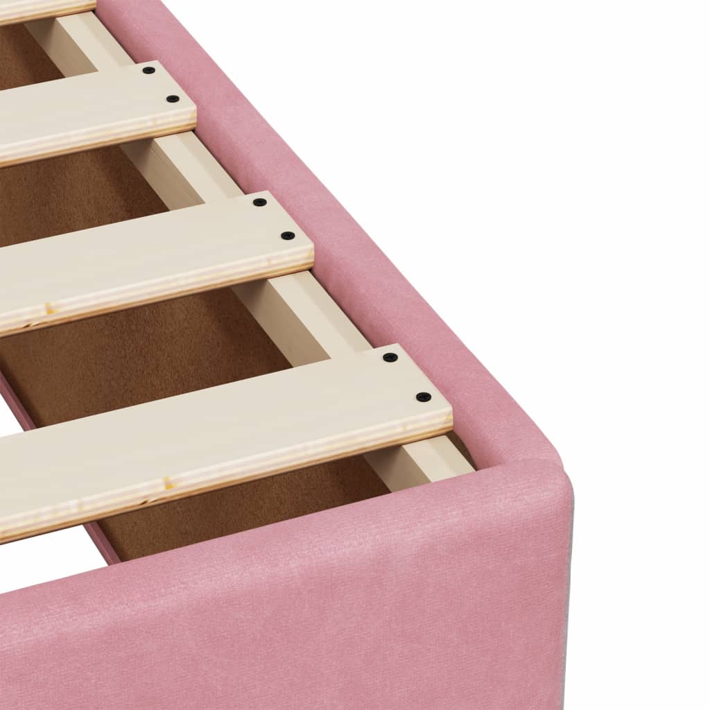 Box Spring Postel S Matrací Samet Růžová