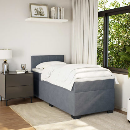 Box Spring Postel S Matrací Samet Tmavě Šedá