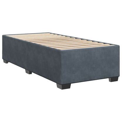 Box Spring Postel S Matrací Samet Tmavě Šedá
