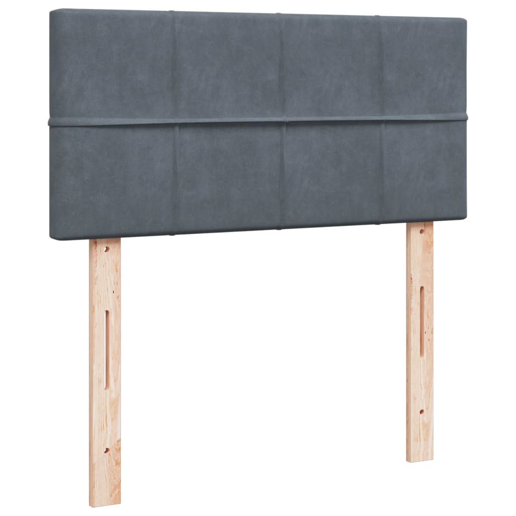 Box Spring Postel S Matrací Samet Tmavě Šedá