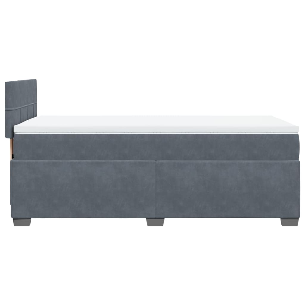 Box Spring Postel S Matrací Samet Tmavě Šedá