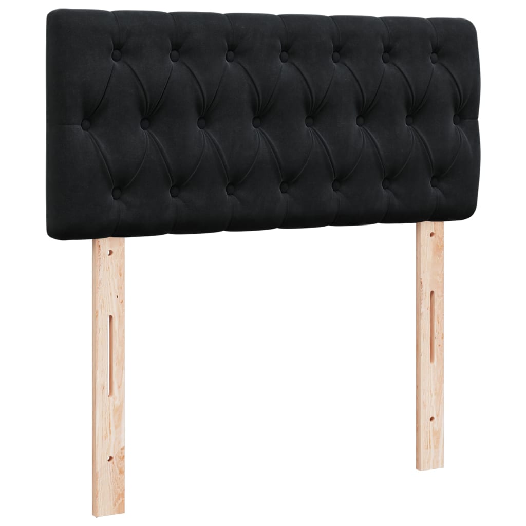 Box Spring Postel S Matrací Černá Samet Černá