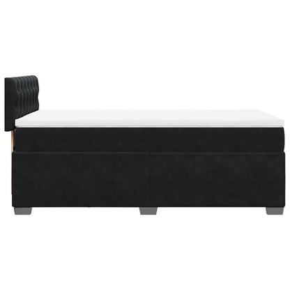 Box Spring Postel S Matrací Černá Samet Černá